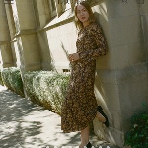 Dôen Amande Dress L in Fern grove floral NWT